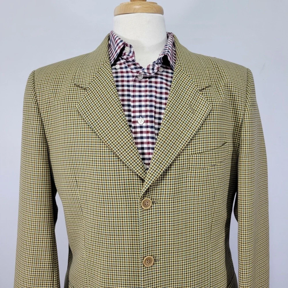 Charles‎ Dastier Mens Sport Coat Blazer Three Button Wool Polyester Beige 42R